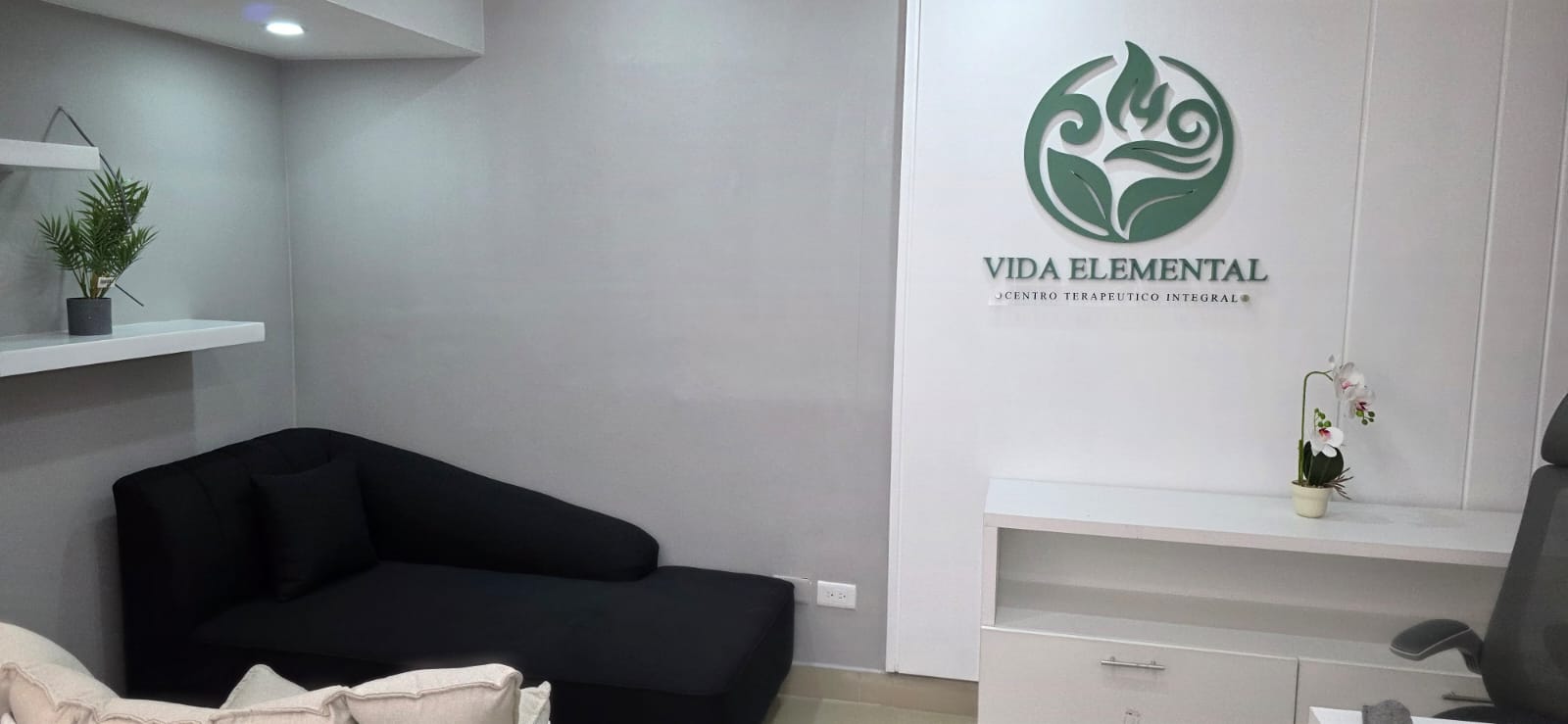 Consultorio con diván para terapia